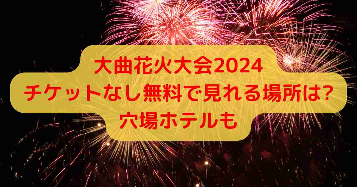 大曲花火大会2024チケットなし無料で見れる場所は?穴場ホテルも | イベントコンパス