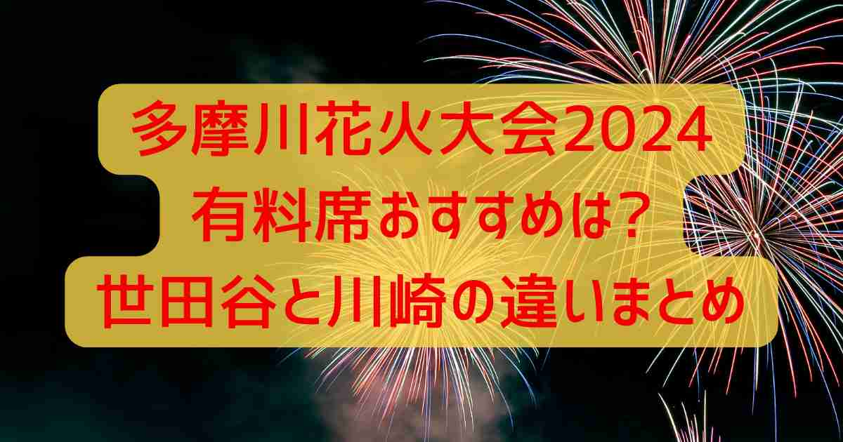 多摩川花火大会2024有料席おすすめは?世田谷と川崎の違いまとめ