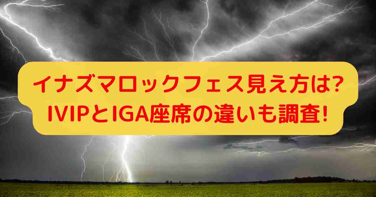 イナズマロックフェス見え方は?IVIPとIGA座席の違いも調査!