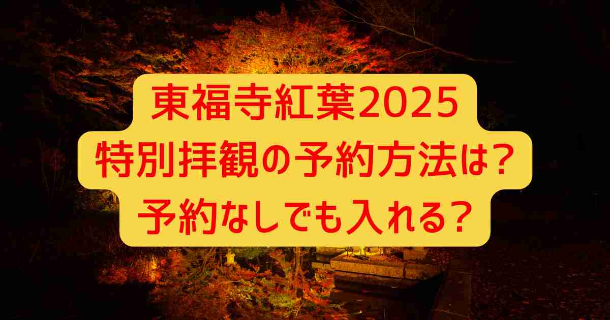 東福寺紅葉2025特別拝観の予約方法は?予約なしでも入れる?