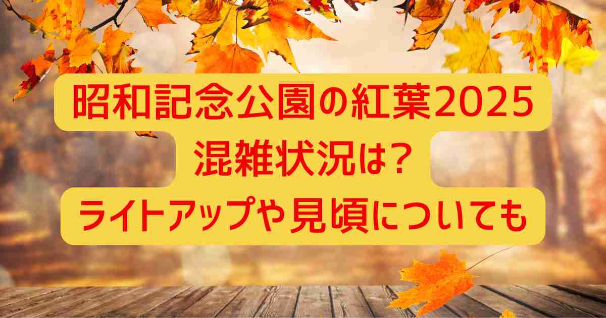 昭和記念公園の紅葉2025混雑状況は?ライトアップや見頃についても