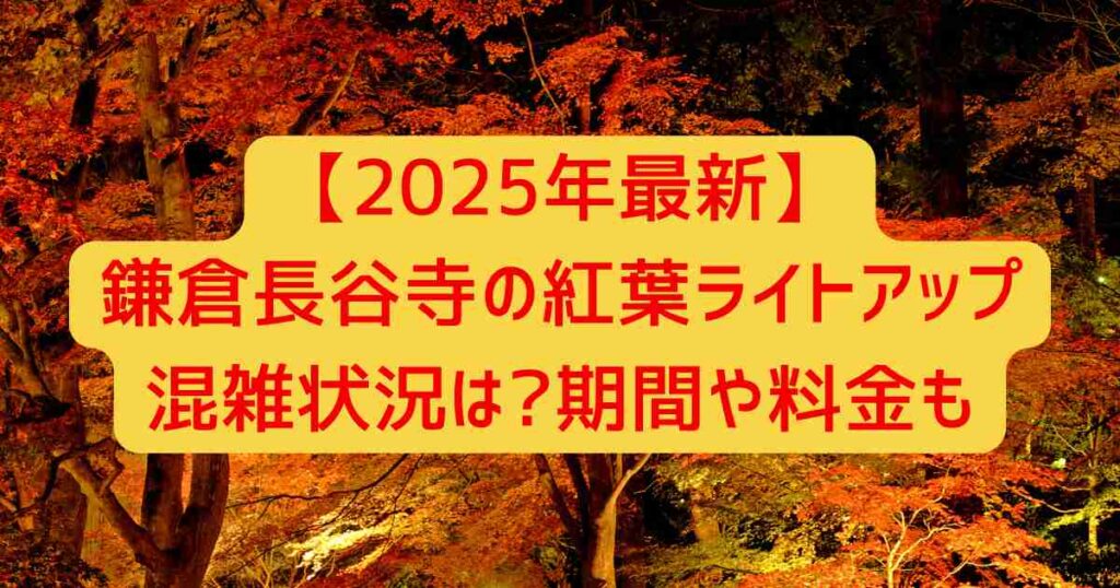 【2025年最新】鎌倉長谷寺の紅葉ライトアップ混雑状況は?期間や料金も